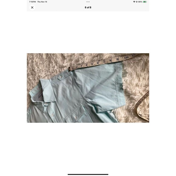 PD&C Classic Fit Mens M Button Down Short Sleeve Light Blue 100% Cotton Shirt - Picture 8 of 8